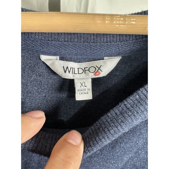 Wildfox Women’s “Good Vibes” Oversized Sweater Gray Crew Neck Pullover Size XL - Picture 8 of 10